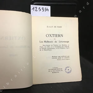 Oxtiern ou Les Malheurs du Libertinage.