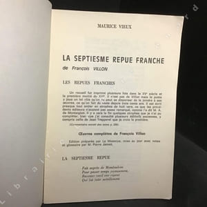 La septiesme repue franche de François Villon