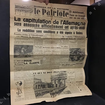 Le Patriote de Saint-Étienne - Mardi 8 Mai 1945 : Numéro de la Victoire : La capitulation de l'Allemagne sera annoncée officiellement cet après-midi. ...