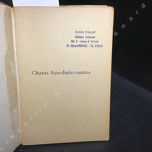 Chants Révolutionnaires. Troisième édition.