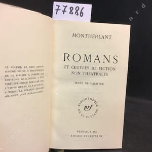 Romans et Oeuvres de fiction non théâtrales. Texte ne varietur.