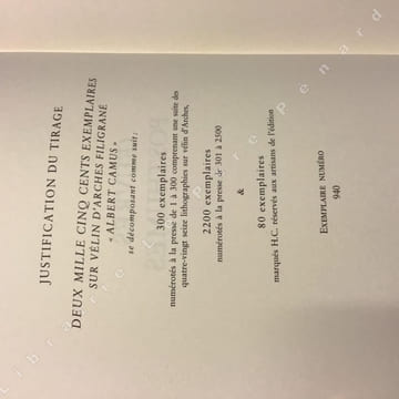 Oeuvres complètes en 8 volumes illustrés de lithographies originales sous coffret de l'éditeur - I : Récits et romans: L'Etranger, La Peste, La Chute ...