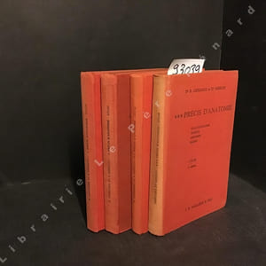 PRECIS D'ANATOMIE. 4 volumes. Tome 1 Atlas: Anatomie des membres, Ostéologie du crâne, de la face, du thorax et du bassin + Texte Tome 1. Tome 2: Atlas Tête et cou - Système nerveux central, Organes des sens. Tome 3: Atlas splanchnologie, thorax, abdomen, bassin.