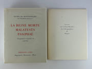 Théâtre de Henry de Montherlant. En 5 volumes (sur vélin d'Arches, avec suite). I La reine morte -  Malatesta - Pasiphaé. II L'exil - Brocéliande - Don Juan. III Fils de personne - Demain il fera jour - Celles qu'on prend dans ses bras - Un incompris. IV Le maître de Santiago - La ville dont le prince est un enfant - Port-Royal. V Le Cardinal d'Espagne - La guerre civile. par Henri de Montherlant - Lithographies originales de Paul Aizpiri, Jean-Denis Malclès, Arbas, Noé Canjura, Chapelain-Midy.  - Image 2