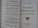 Les bonnes et honnêtes pages de Paul-Louis Courier. Eugène Labelle