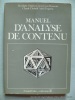 Manuel d'analyse de contenu. Ghiglione, Beauvois, Chabrol, Trognon