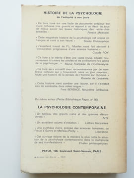 Histoire de la psychologie de l'antiquité à nos jours. F.-L. Mueller