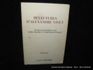 Relectures d'Alexandre Vinet. Textes rassemblés par Doris Jakubec et Bernard Reymond