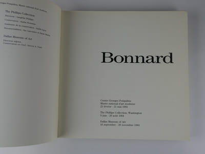 Bonnard. Cat. expo. Centre Georges Pompidou. EDITION BROCHEE.