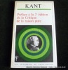 Préface à la 2e édition de la Critique de la raison pure. Kant. Présentation de Jacques Deschamps. Préf. de Alexis Philolenko