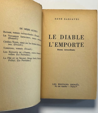 Le diable l'emporte. Roman extraordinaire.. René Barjavel