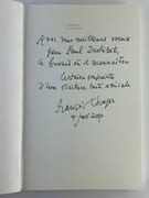 Empreintes sur un buvard. Pages de journal (1953-1989). Envoi autographe signé au collectionneur d'art Paul Destribats. par François CHAPON - Image 1