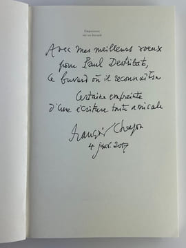 Empreintes sur un buvard. Pages de journal (1953-1989). Envoi autographe signé au collectionneur d'art Paul Destribats.. François CHAPON