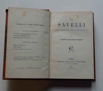 La Savelli. Roman passionnel sous le Second Empire. Gilbert Augustin-Thierry