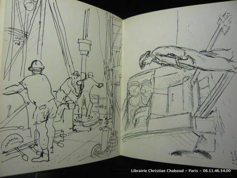 Pétroliers du Sahara. Suite de dessins.. Charles Brouty
