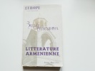 Europe N° 382-383, Février-Mars 1961. Littérature arménienne. Europe. Collectif
