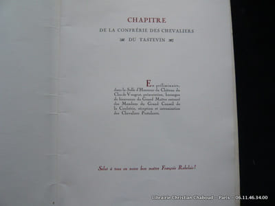 Chapitre de la confrérie des Chevaliers du Tastevin.