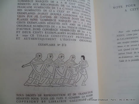 Les Choéphores d'Eschyle. Edition Originale. Paul Claudel