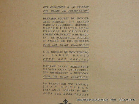 La Gazette de Paris. N°3 Février 1921. Le Monde, La Ville, Le Boulevard, Les Coulisses, La Politique, Les Spectacles, Les Lettres, Les Arts, La Mode ...