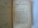 Petits poèmes en prose. Les paradis artificiels. Edition définitive.. BAUDELAIRE, Charles. Notice par Théophile Gautier.