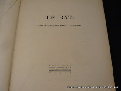 LE RAT. Exemplaire sur Japon. Envoi de l'auteur.