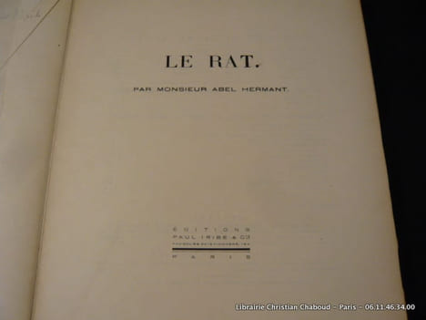 LE RAT. Exemplaire sur Japon. Envoi de l'auteur.. Abel Hermant