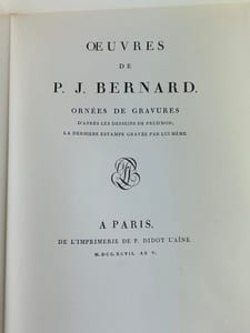 Oeuvres de P. J. Bernard ornées de dessins de Prud'hon. Reprint de l'édition de 1797.