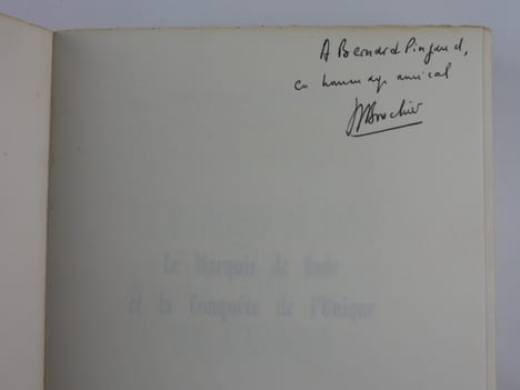 Le Marquis de Sade et la conquête de l'unique. Brochier, Jean-Jacques. Couverture de Man Ray