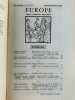 Revue Europe 621-622. Ja,vier-février 1981. La littérature catalane. Revue Europe. Collectif