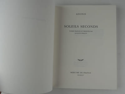 Soleils seconds (poèmes)