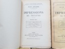 Impressions de théâtre. Série de 1 à 5 (sur 11 volumes). Jules Lemaitre.