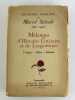 M&eacute;langes d'histoire litt&eacute;raire et de linguistique. L'argot - Villon - Rabelais. Marcel Schwob