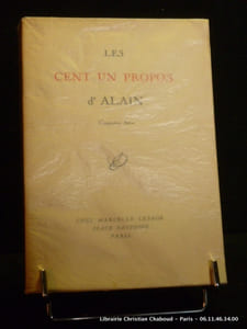 Les cent un propos d'Alain. Cinquième série.