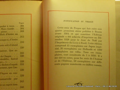 Les cent un propos d'Alain. Cinquième série.