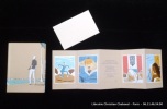 Le Troisième Thé + ex-libris collé p.2. Complet des 4 images sous enveloppe, réalisées pour les ex-libris des librairies Brüsel, L'Astrée, Super ...