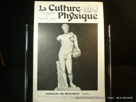 La Culture Physique Octobre 1927, n° 450. AANtinoüs du Belvédère (Rome). La Culture Physique
