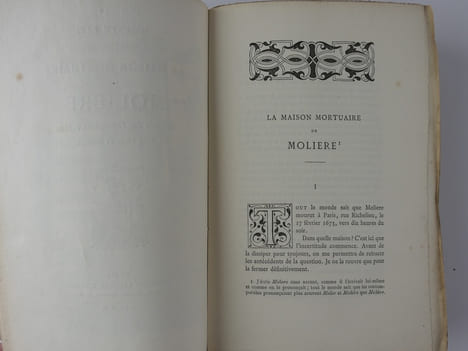 La maison mortuaire de Molière. D'après des Documents inédits. Avec Plans et desins. Auguste Vitu
