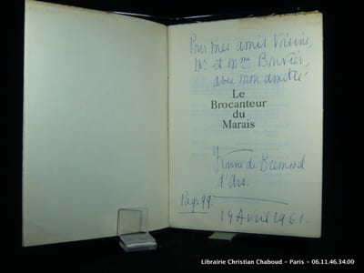 Le Brocanteur du Marais. Envoi de l'auteur.