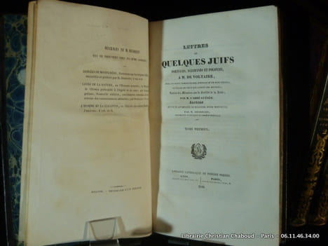 Lettres de quelques juifs portugais, allemands et polonais à M. de Voltaire, avec un petit commentaire, extrait d'un plus grand,à l'usage de ceux qui ...