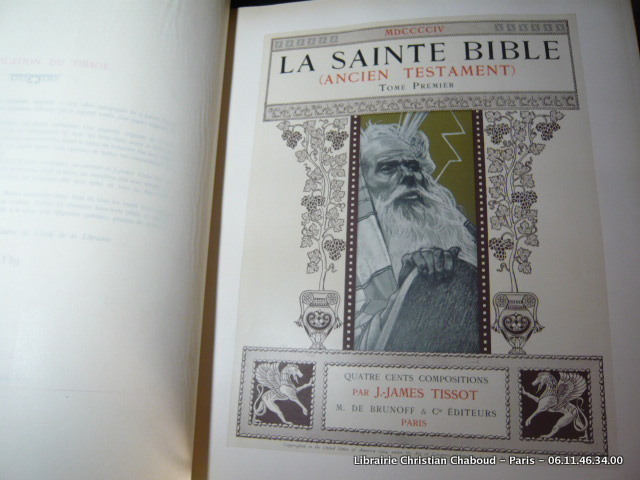 La Sainte Bible Ancien Testament . Quatre cents compositions par J. James Tissot. 2 forts volumes in folio