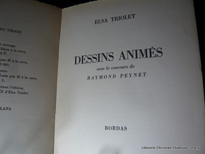 DESSINS ANIMES . Avec le Concours de Raymond Peynet.