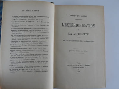 L'extériorisation de la motricité. Recueil d'expériences et d'observations. 4° édition mise à jour