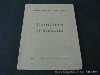 Cartolines et dédicaces. 1953-1960.  Envoi de l'auteur à André Deslandes