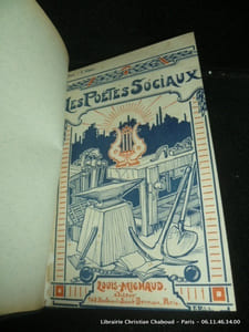 Les poètes sociaux. Anthologie de poésies sociales. Morceaux choisis accompagnés d'une préface et de notes par Georges Normandy et M.C. Poinsot. Sept gravures et Portraits. Couverture de F. Robida.