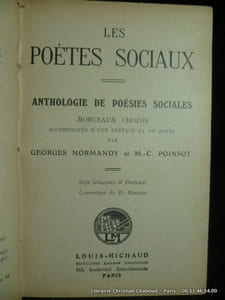 Les poètes sociaux. Anthologie de poésies sociales. Morceaux choisis accompagnés d'une préface et de notes par Georges Normandy et M.C. Poinsot. Sept gravures et Portraits. Couverture de F. Robida.