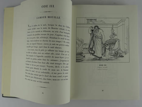 Anacréon Poèmes amoureux. Recueil de compositions dessinées par Girodet et gravées par M. Chatillon, son élève, avec la traduction en prose des odes ...