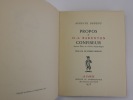 Propos de O.L. Barenton Confiseur.. Detoeuf, Auguste. Avant-propos de Pierre Brisson. Portrait de l'auteur par Roger Wild.