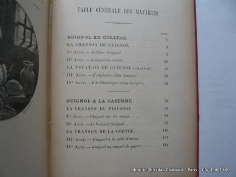 Le fils à Guignol. Petites scènes avec chants pour théâtre Guignol et théâtre de salon.  40 gravures et 6 morceaux de musique.. HINOT Claude