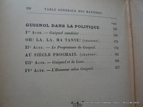 Le fils à Guignol. Petites scènes avec chants pour théâtre Guignol et théâtre de salon.  40 gravures et 6 morceaux de musique.. HINOT Claude