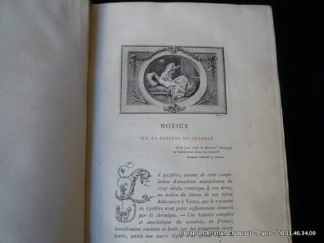 La Gazette de Cythère. Publiée par Octave Uzanne, avec notice historique. Documents sur les moeurs du XVIIIe siècle.. UZANNE Octave